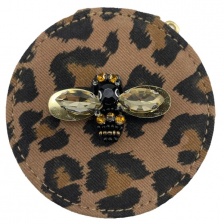 Leopard Jewellery Travel Pot with Bejewelled Bee by Sixton London